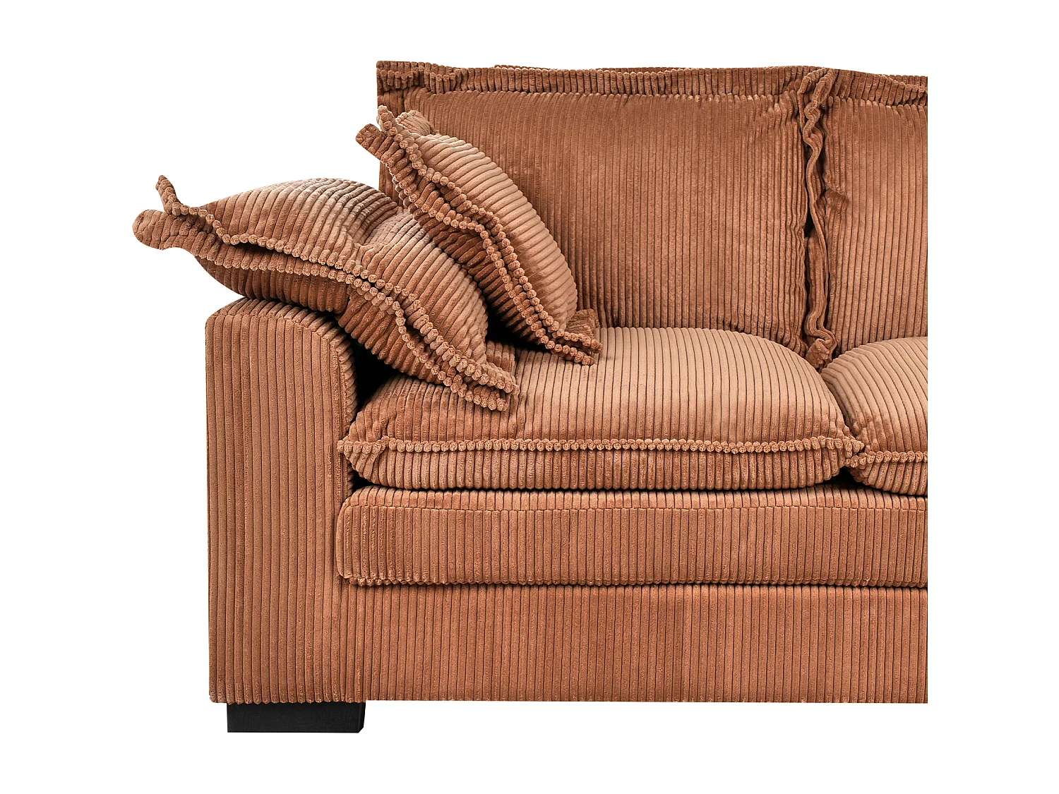 Canapé 2 places TIRRO Velours côtelé Marron