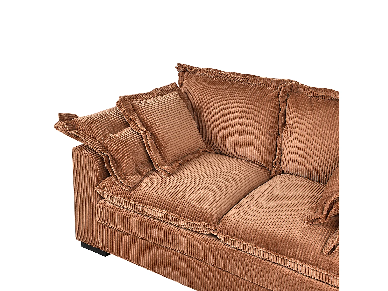 Canapé 2 places TIRRO Velours côtelé Marron