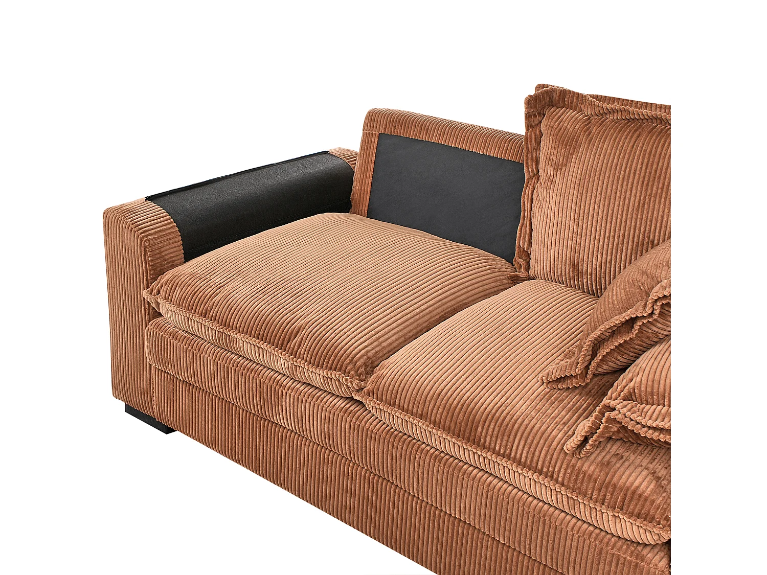 Canapé 2 places TIRRO Velours côtelé Marron