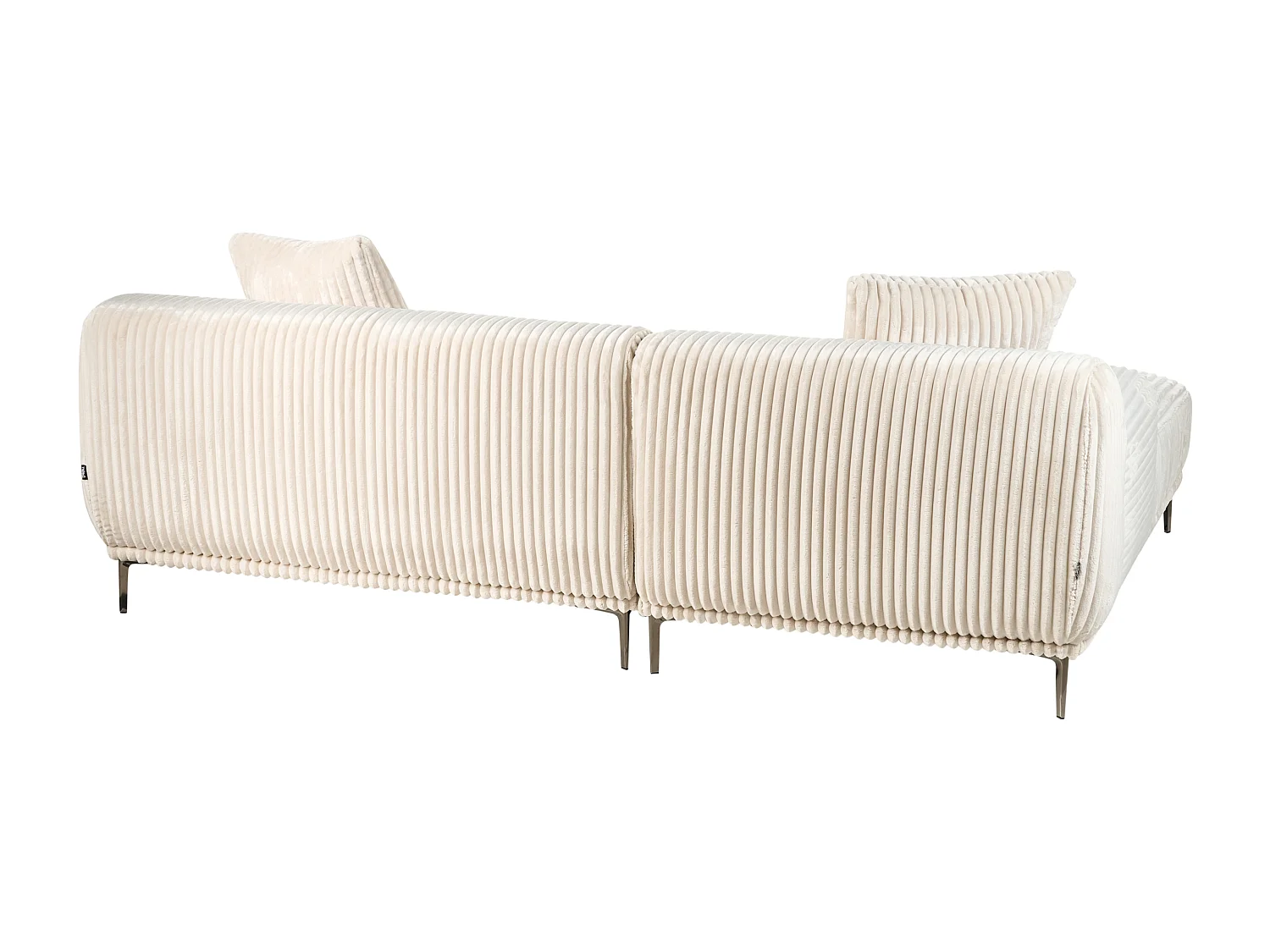 Ecksofa STENUM Cord Cremeweiss rechtsseitig