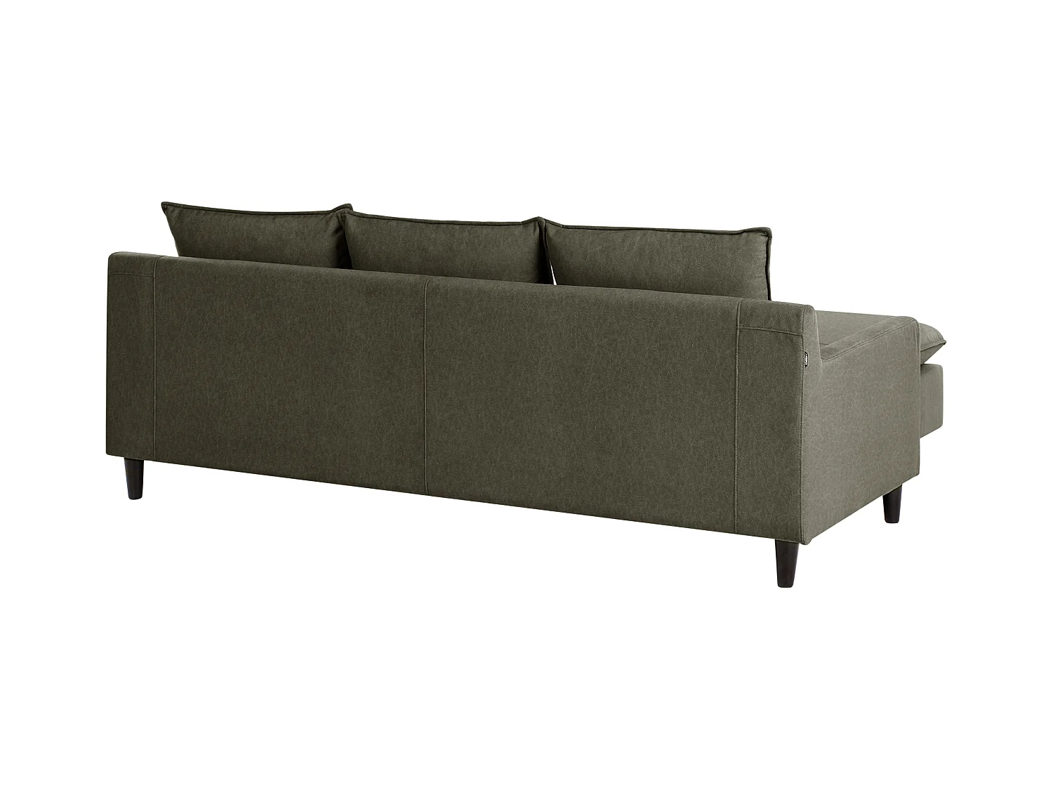 Canapé d'Angle à gauche Moderne en Tissu avec Pieds en Bois Massif Polyester Vert Foncé Elvenes