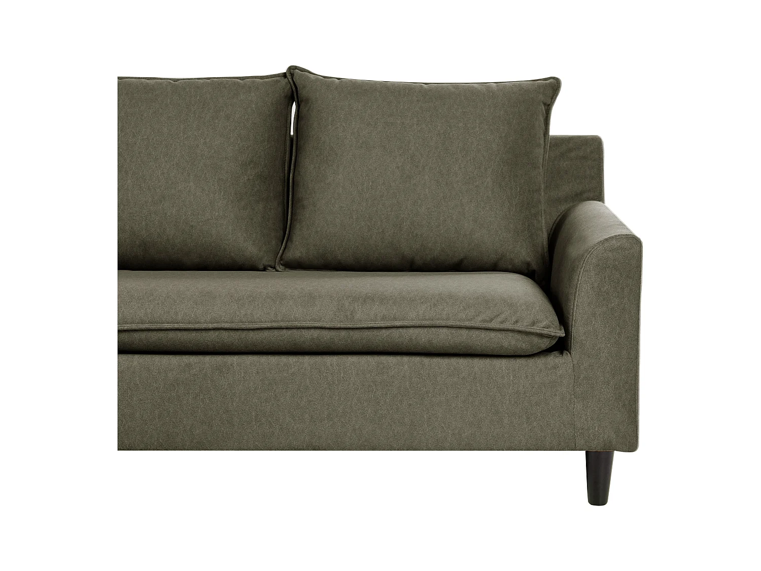 Canapé d'Angle à gauche Moderne en Tissu avec Pieds en Bois Massif Polyester Vert Foncé Elvenes