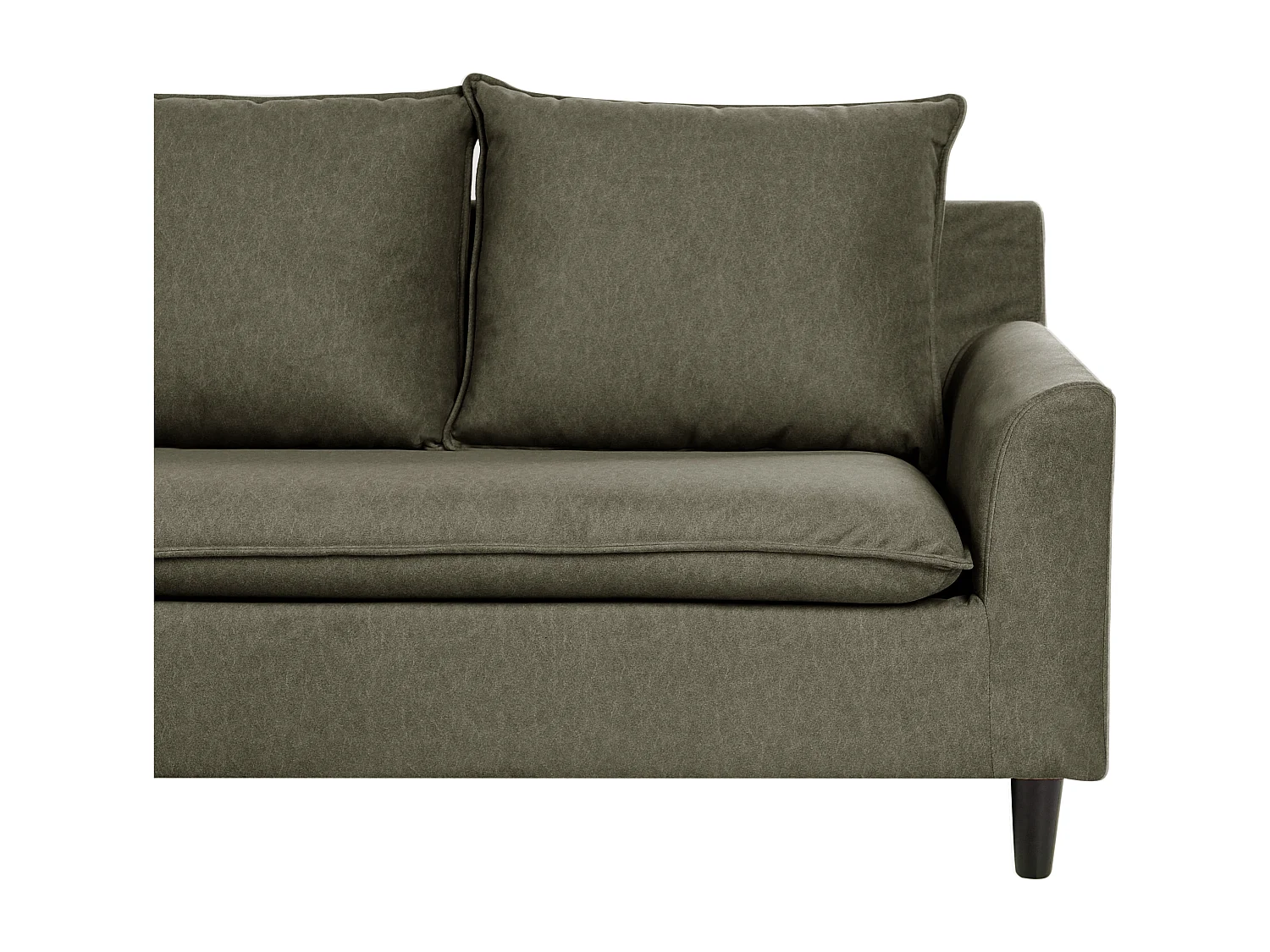 Canapé d'Angle à gauche Moderne en Tissu avec Pieds en Bois Massif Polyester Vert Foncé Elvenes