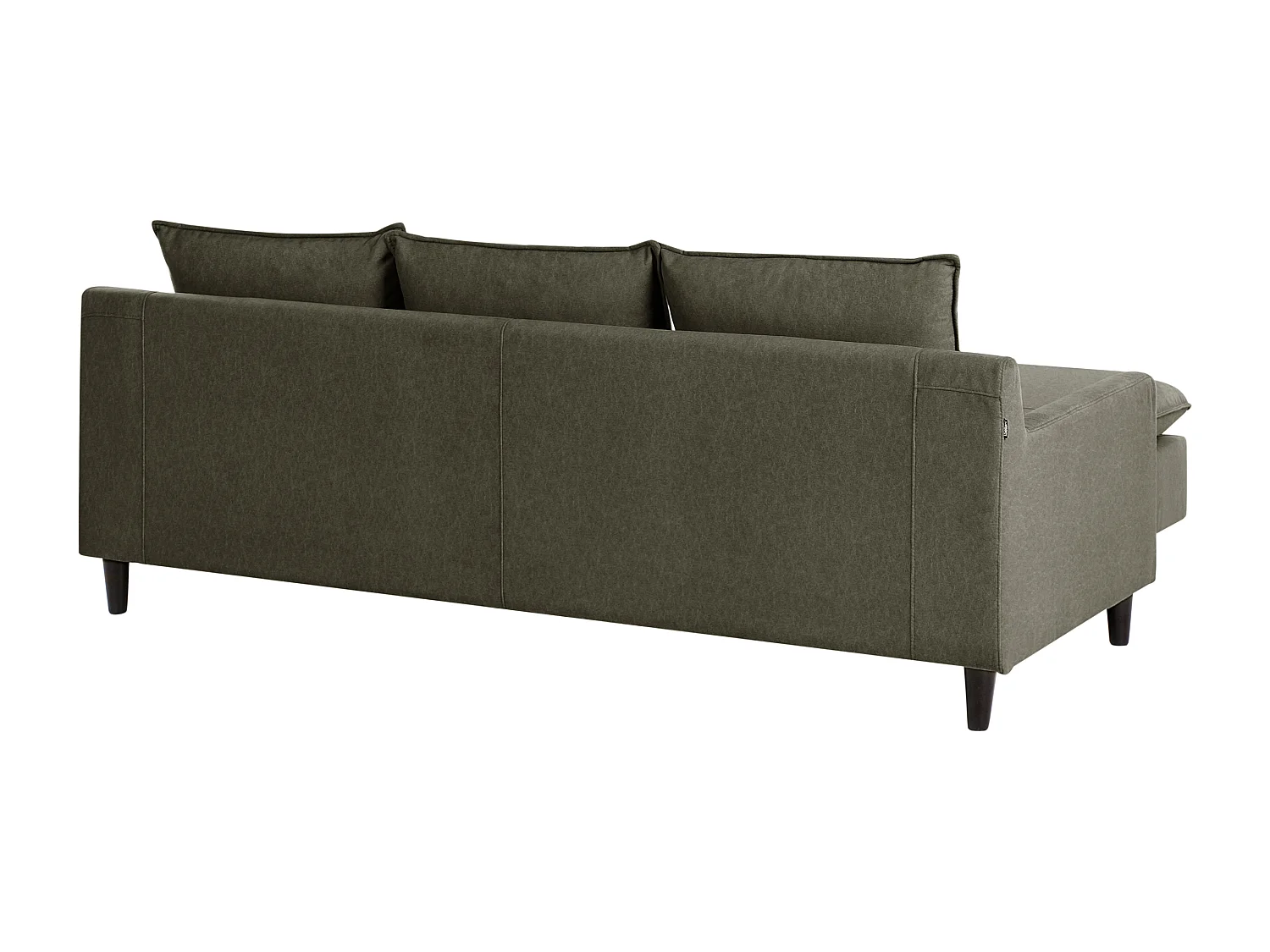 Canapé d'Angle à Droite Moderne en Tissu avec Pieds en Bois Massif Polyester Vert Foncé Elvenes