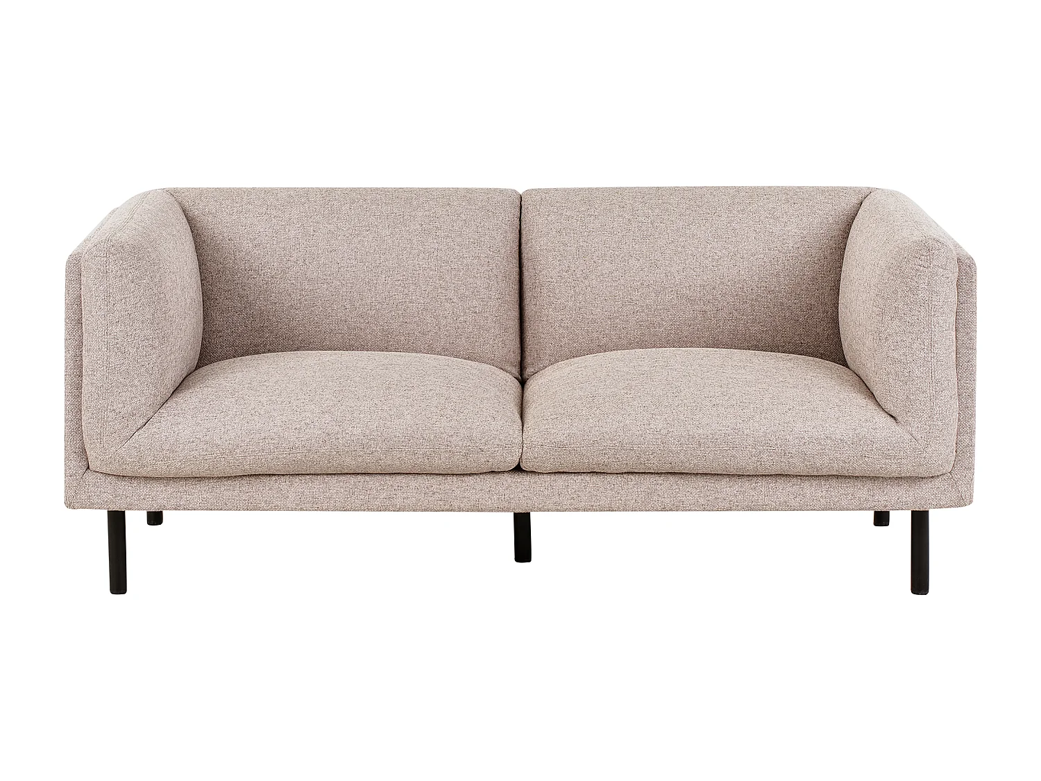 Sofa Stoff hell braun 2-Sitzer gepolstert schwarze Beine Vorgod