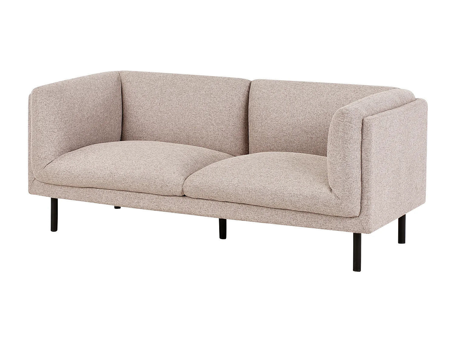 Sofa Stoff hell braun 2-Sitzer gepolstert schwarze Beine Vorgod