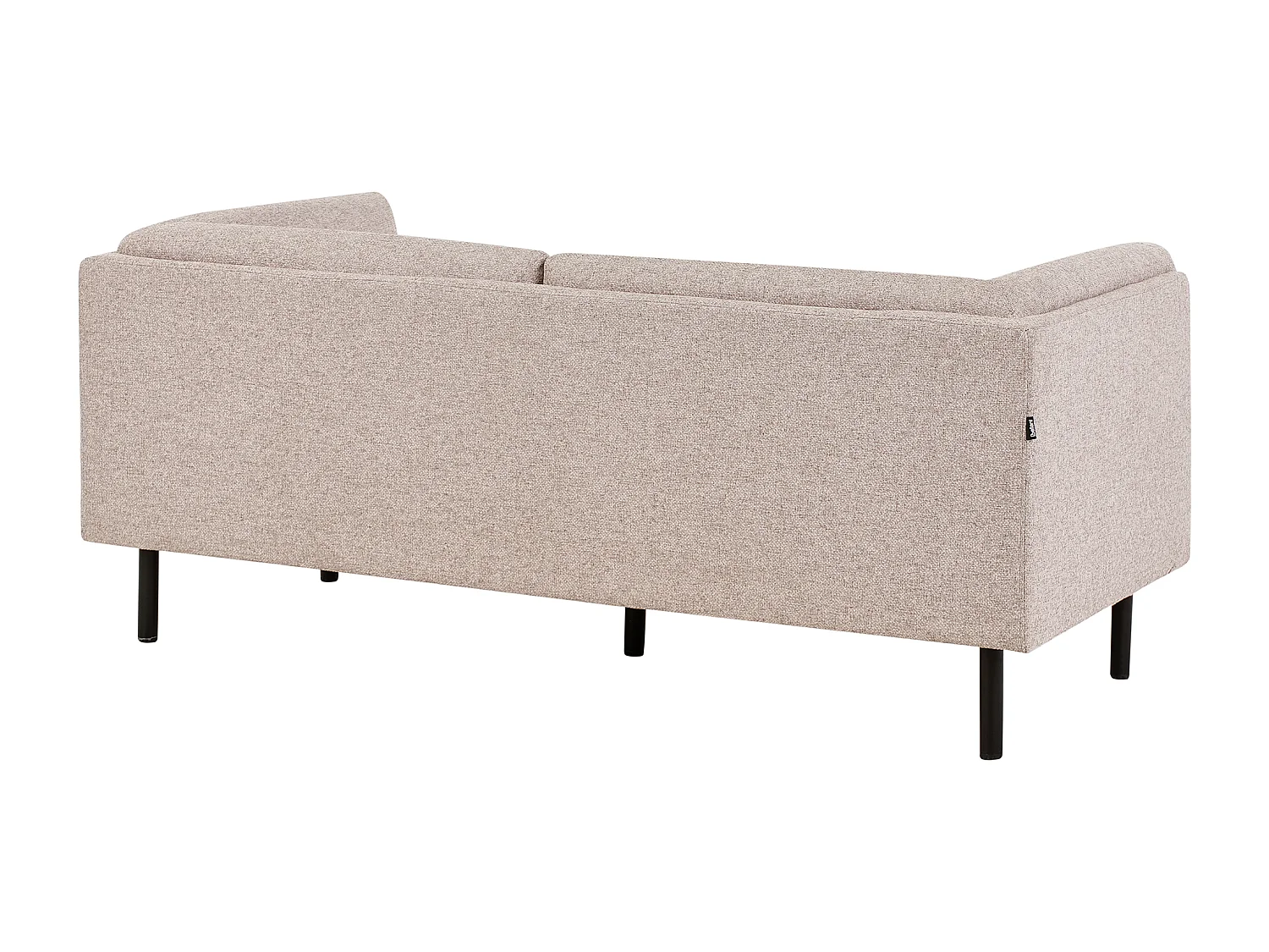 Sofa Stoff hell braun 2-Sitzer gepolstert schwarze Beine Vorgod