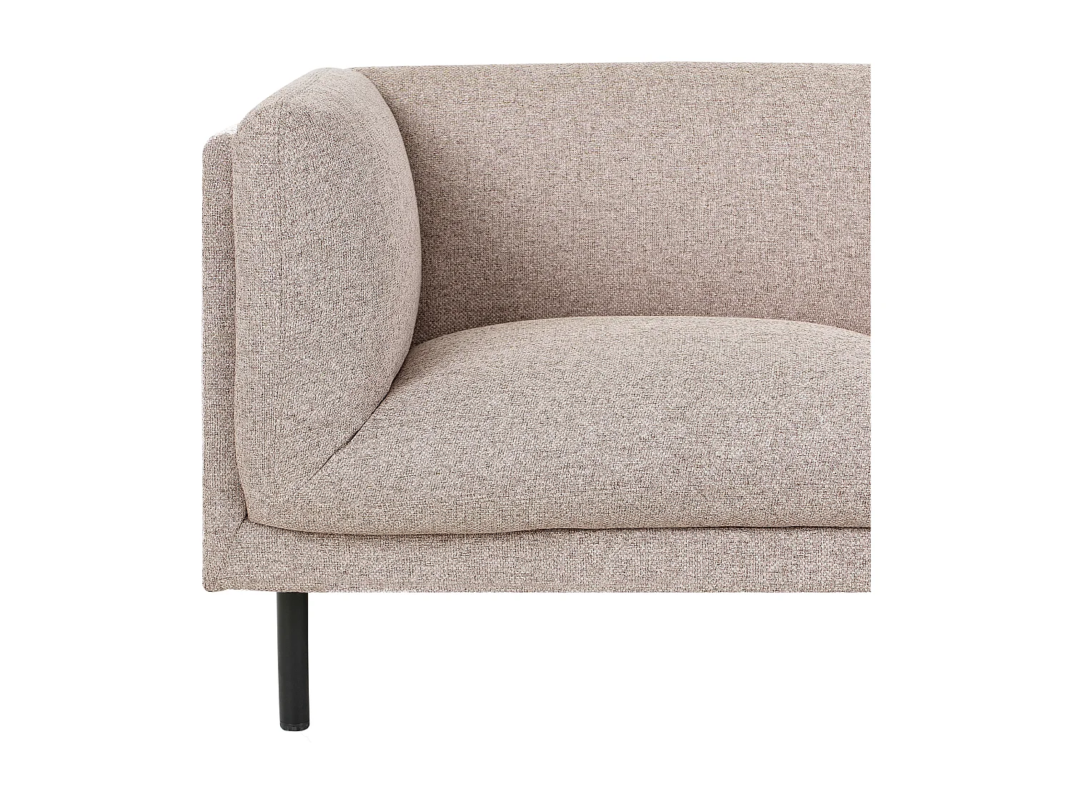 Sofa Stoff hell braun 2-Sitzer gepolstert schwarze Beine Vorgod