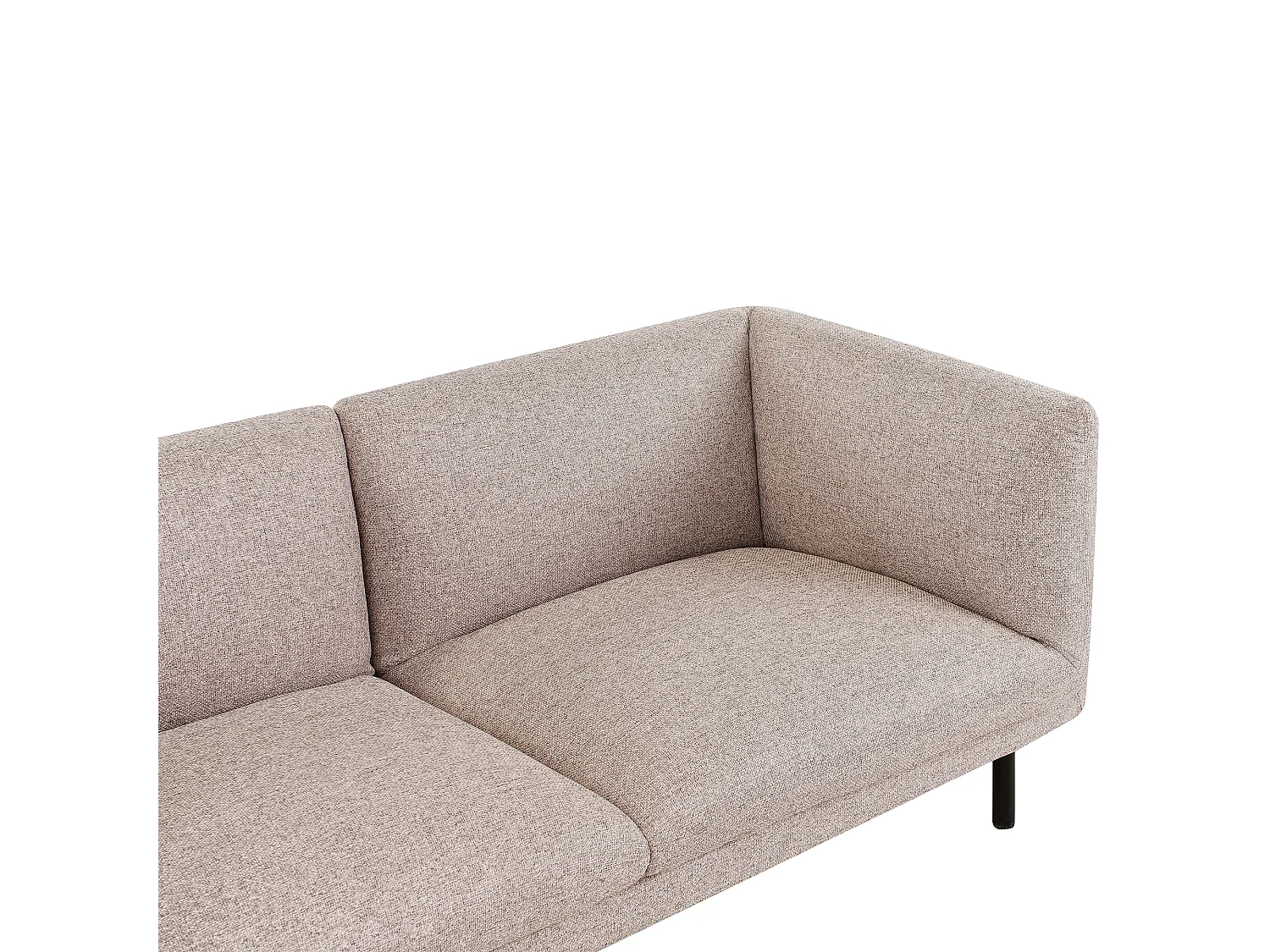 Sofa Stoff hell braun 2-Sitzer gepolstert schwarze Beine Vorgod