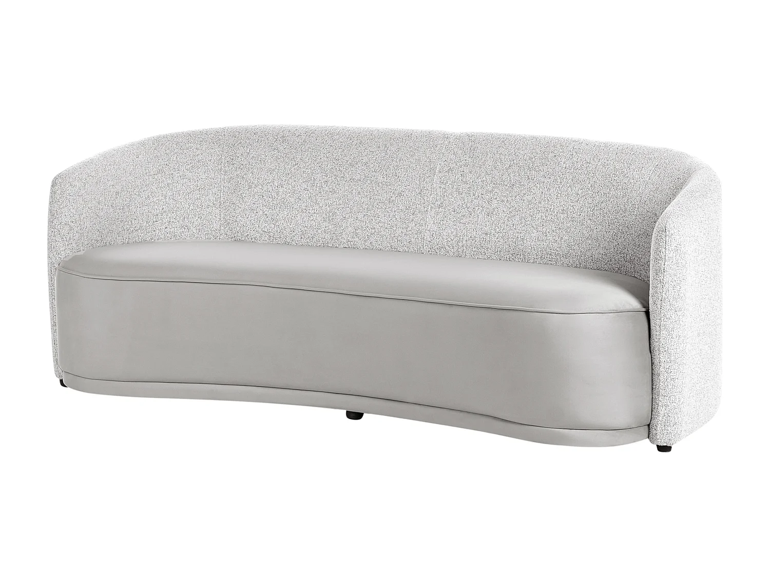 Sofa Stoff grau 3-Sitzer gebogene Form modernes Design zwei Stoffe Roset