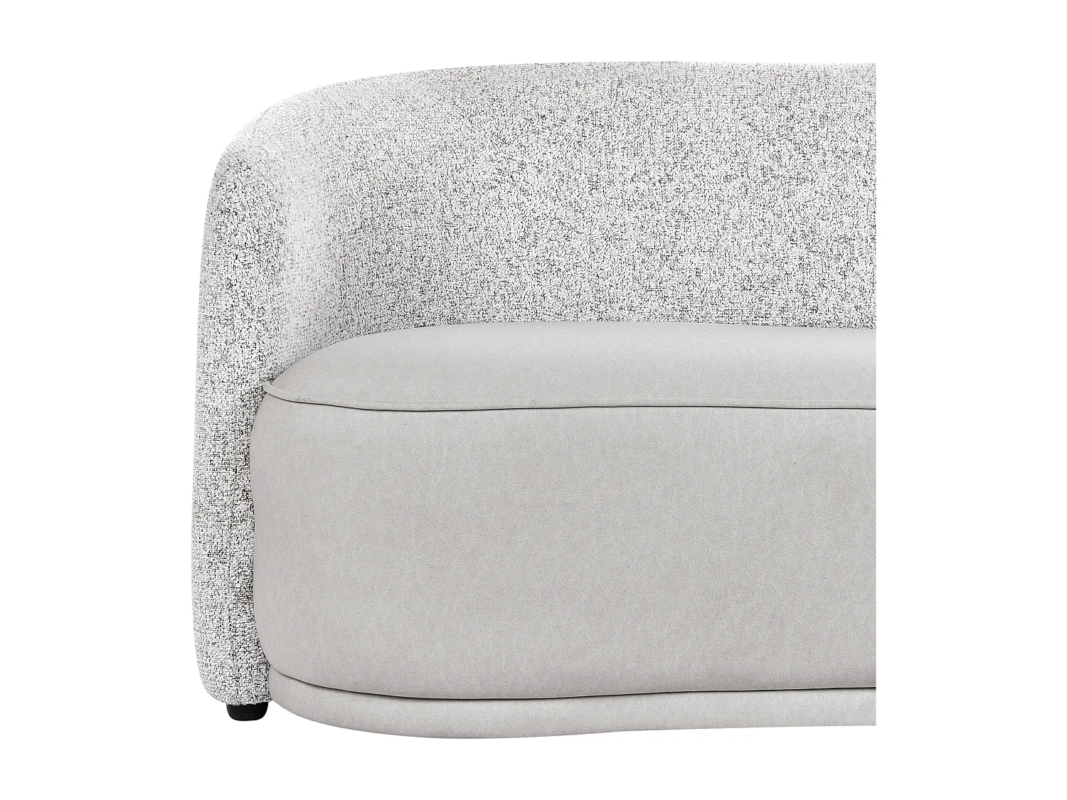 Sofa Stoff grau 3-Sitzer gebogene Form modernes Design zwei Stoffe Roset