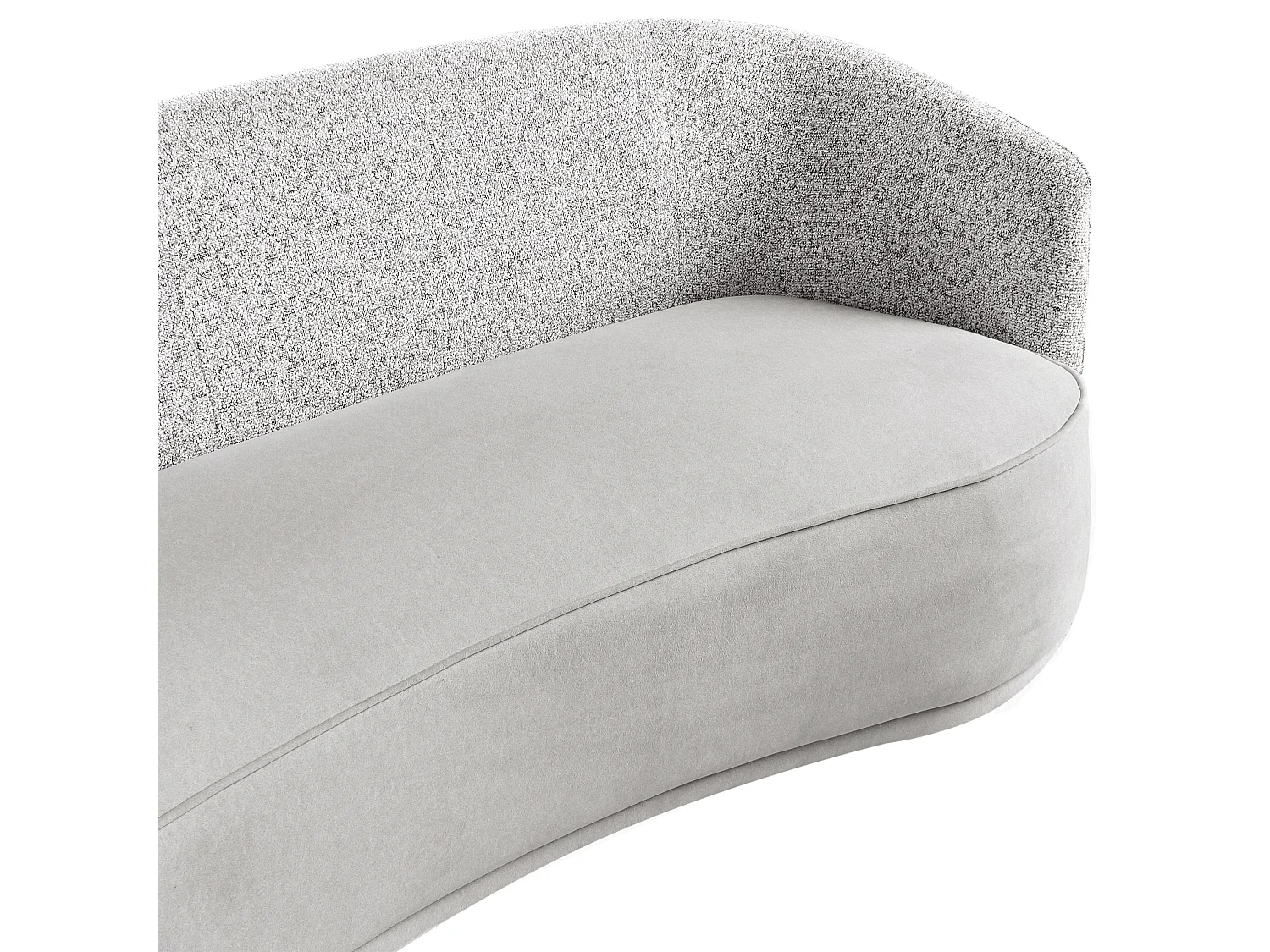 Sofa Stoff grau 3-Sitzer gebogene Form modernes Design zwei Stoffe Roset