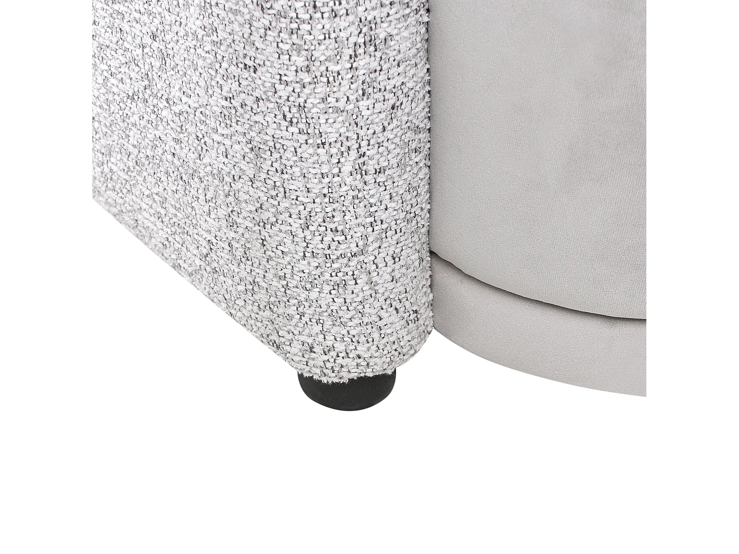 Sofa Stoff grau 3-Sitzer gebogene Form modernes Design zwei Stoffe Roset