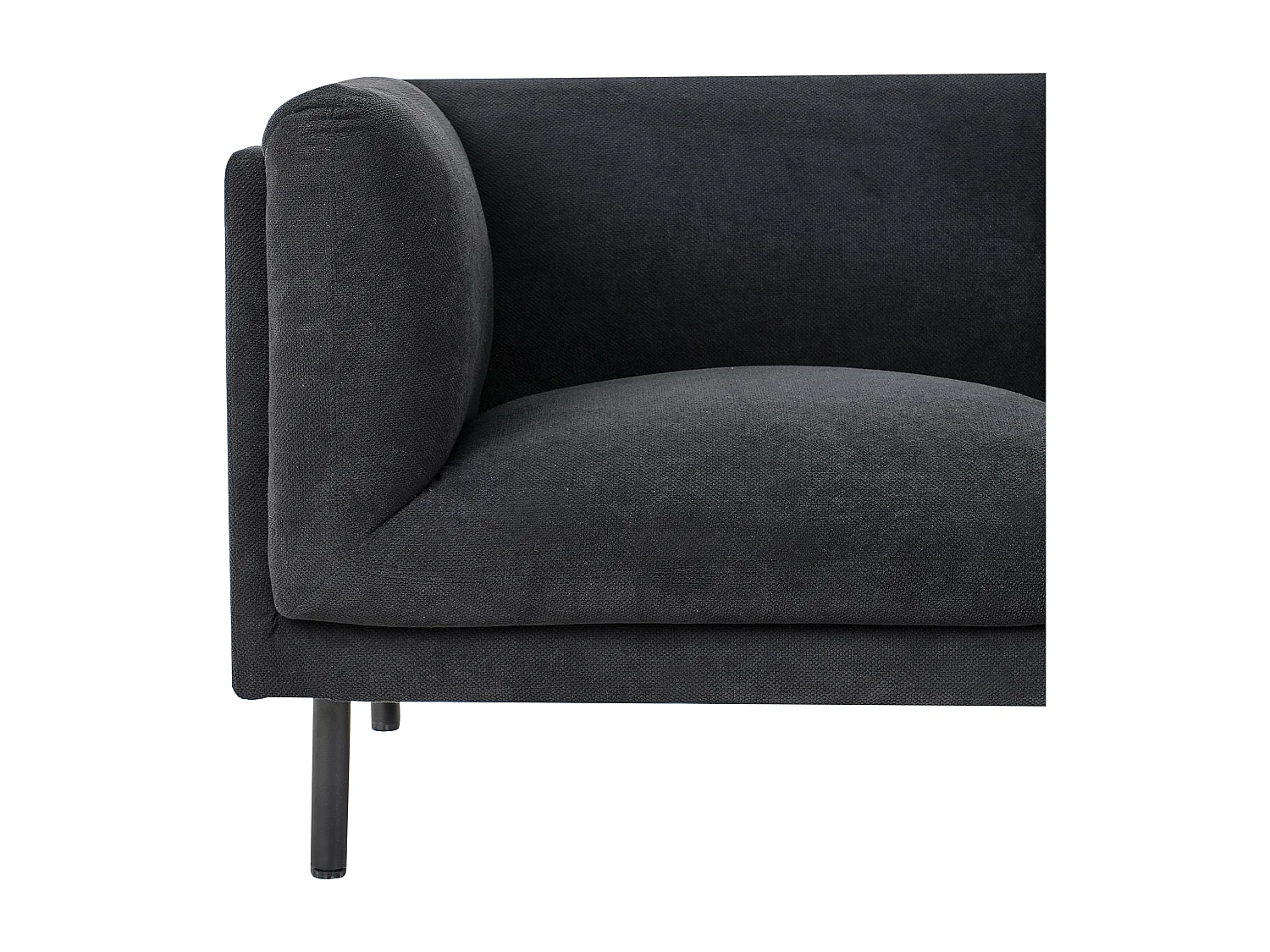 Sofa Stoff schwarz 2-Sitzer gepolstert schwarze Beine Vorgod