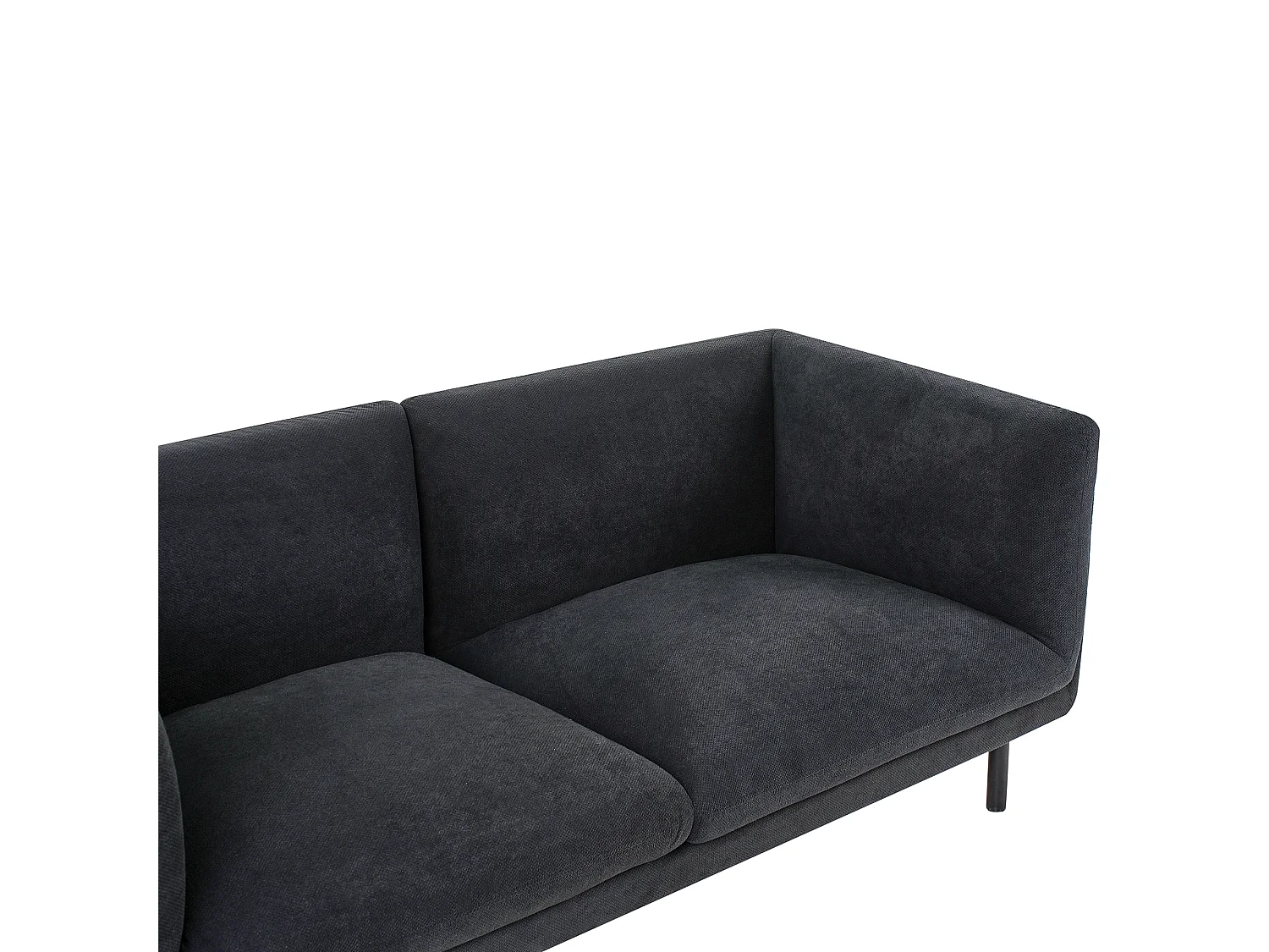 Sofa Stoff schwarz 2-Sitzer gepolstert schwarze Beine Vorgod