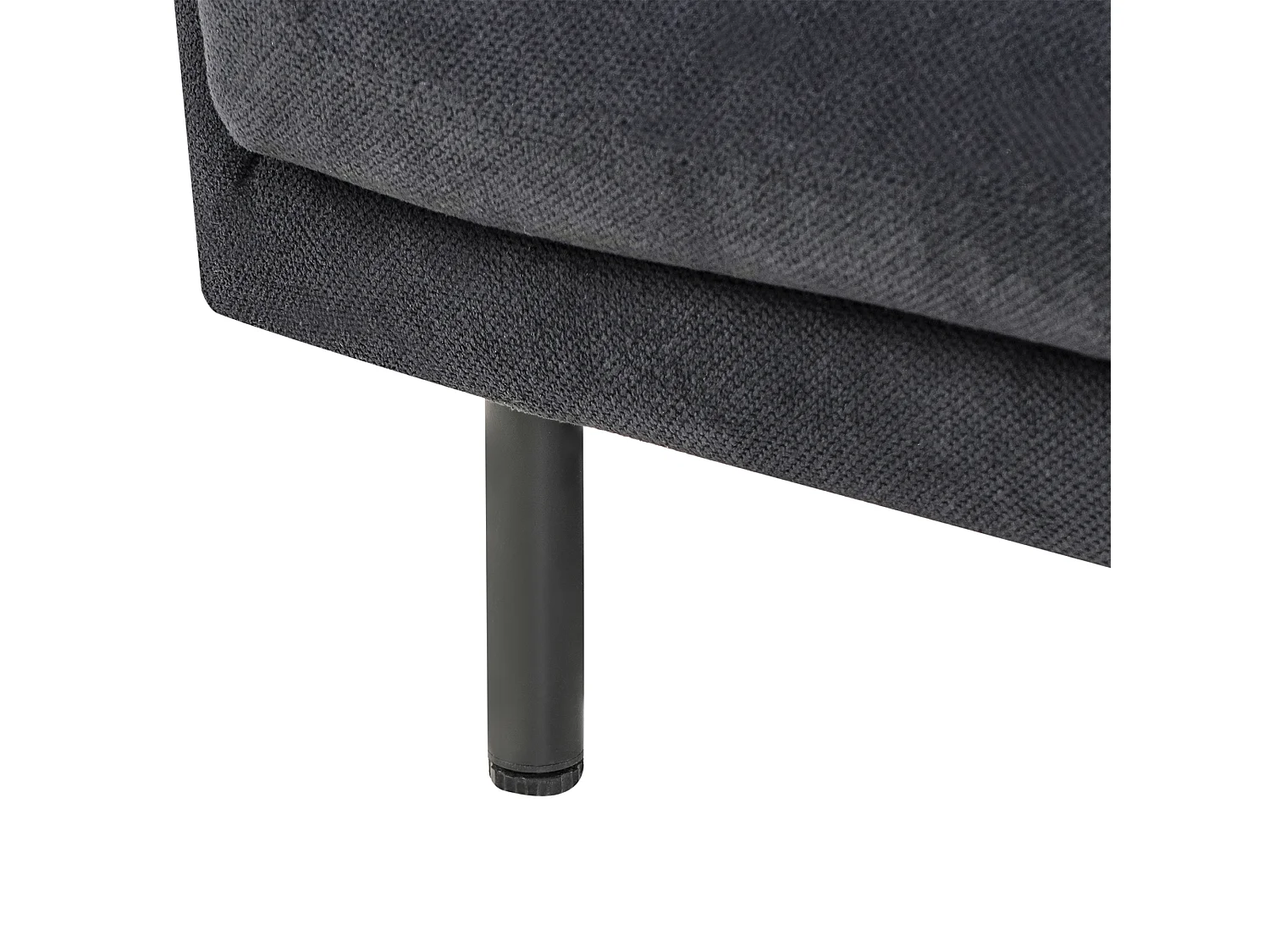 Sofa Stoff schwarz 2-Sitzer gepolstert schwarze Beine Vorgod