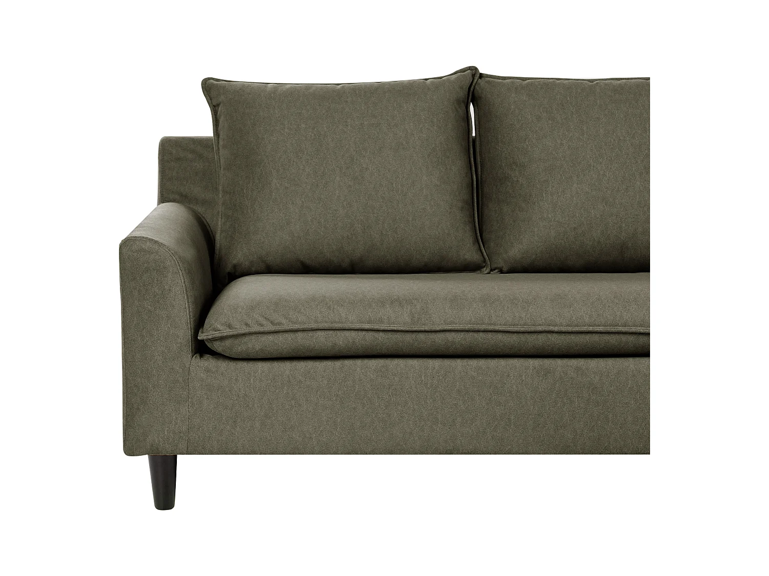 Canapé d'Angle à droite Moderne en Tissu avec Pieds en Bois Massif Polyester Vert Foncé Elvenes