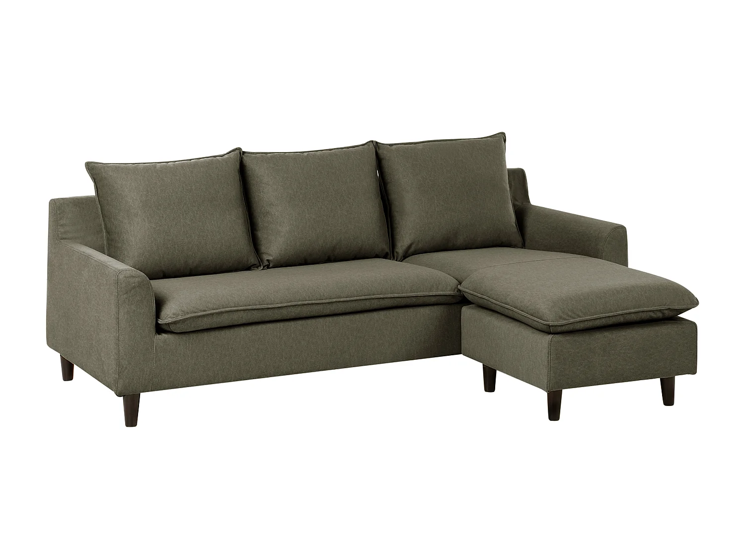 Ecksofa ELVENES Stoff Dunkelgrün 3-Sitzer linksseitig