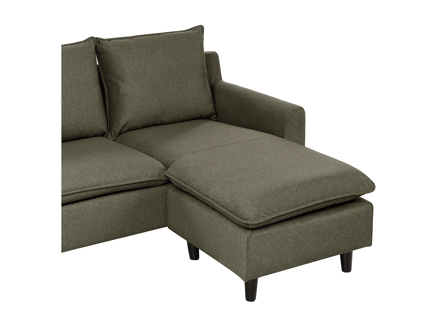 Canapé d'Angle à Gauche Moderne en Tissu avec Pieds en Bois Massif Polyester Vert Foncé Elvenes