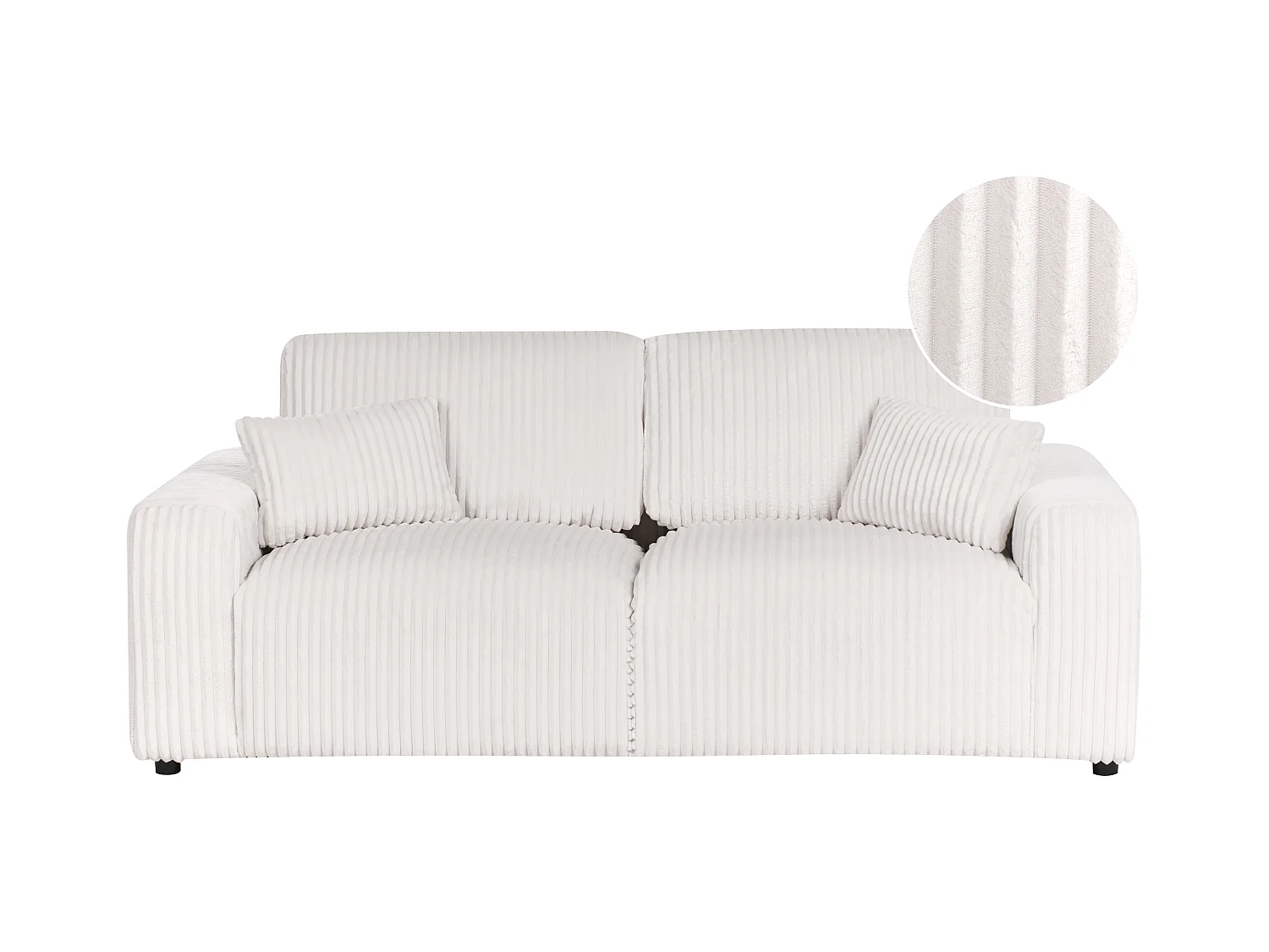 3 places SANDORA Velours côtelé Blanc cassé