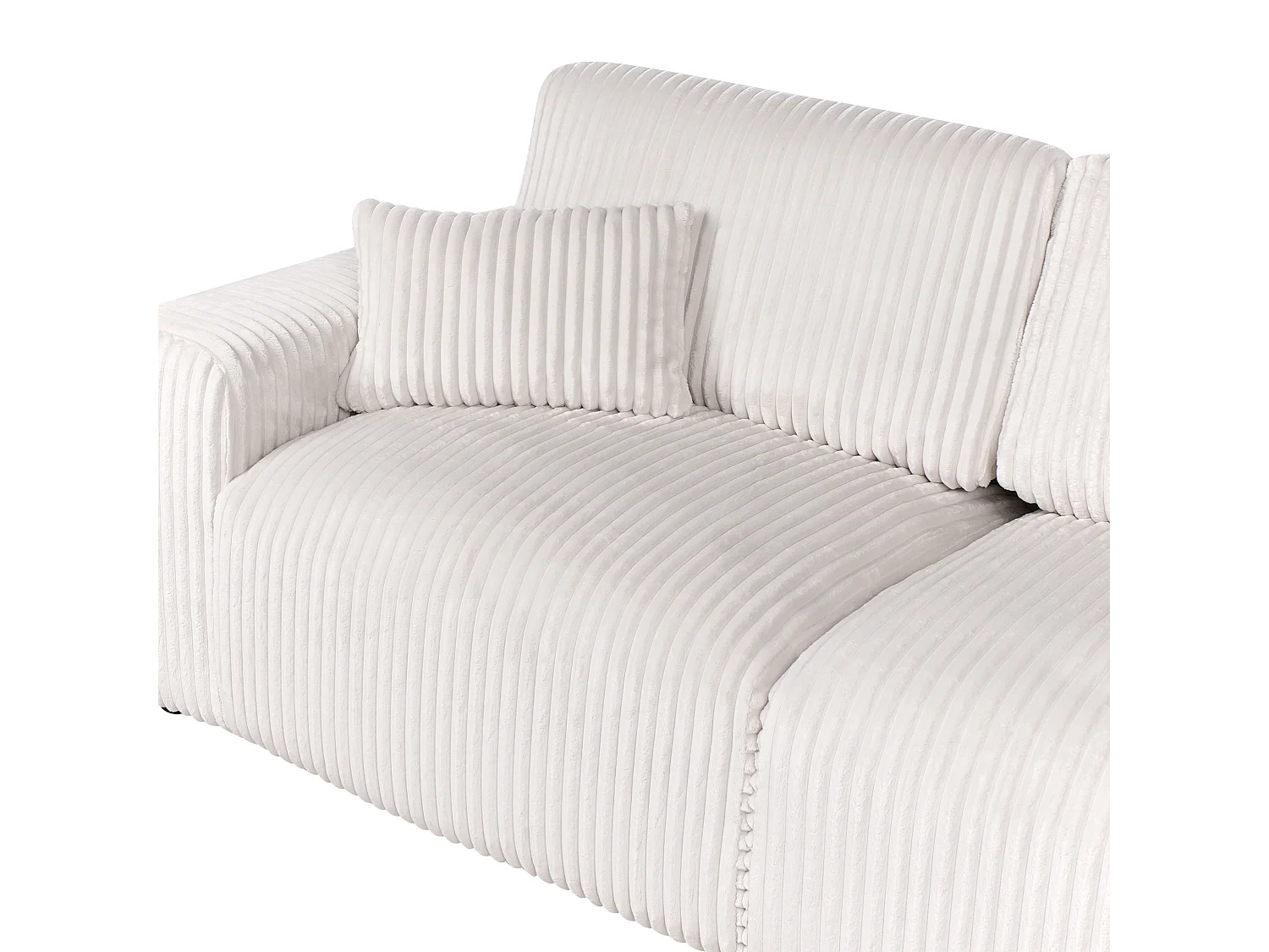 SANDORA Velours côtelé Blanc cassé 3 places