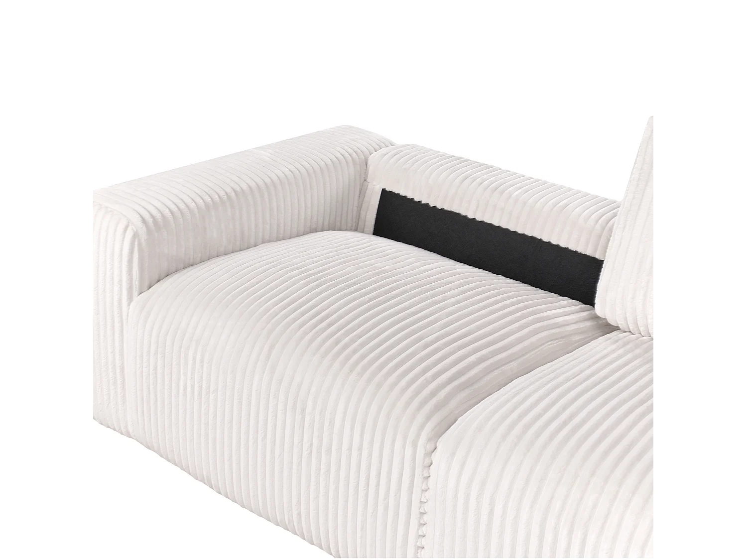 SANDORA Velours côtelé Blanc cassé 3 places