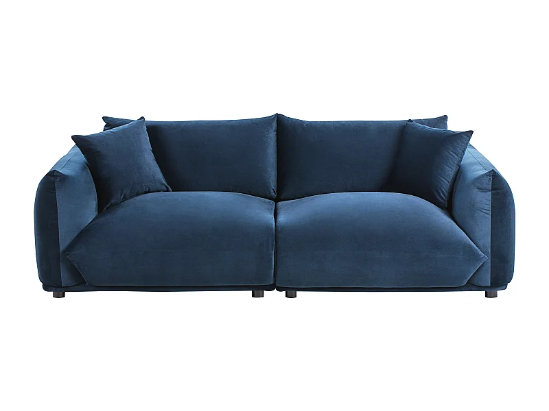 Bank LUVOS Fluweel Donkerblauw 3-zitter