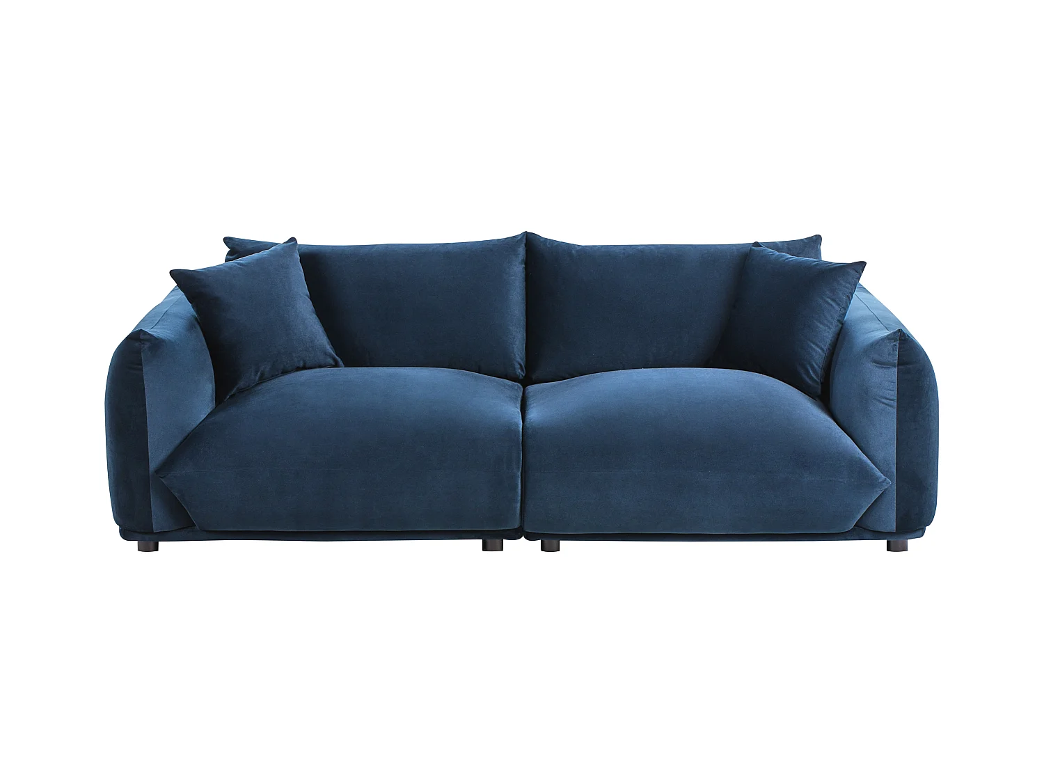 Sofa LUVOS Welur Ciemnoniebieski dla 3 osób