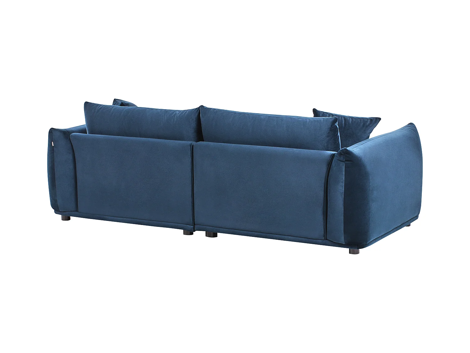 Sofa LUVOS Welur Ciemnoniebieski dla 3 osób