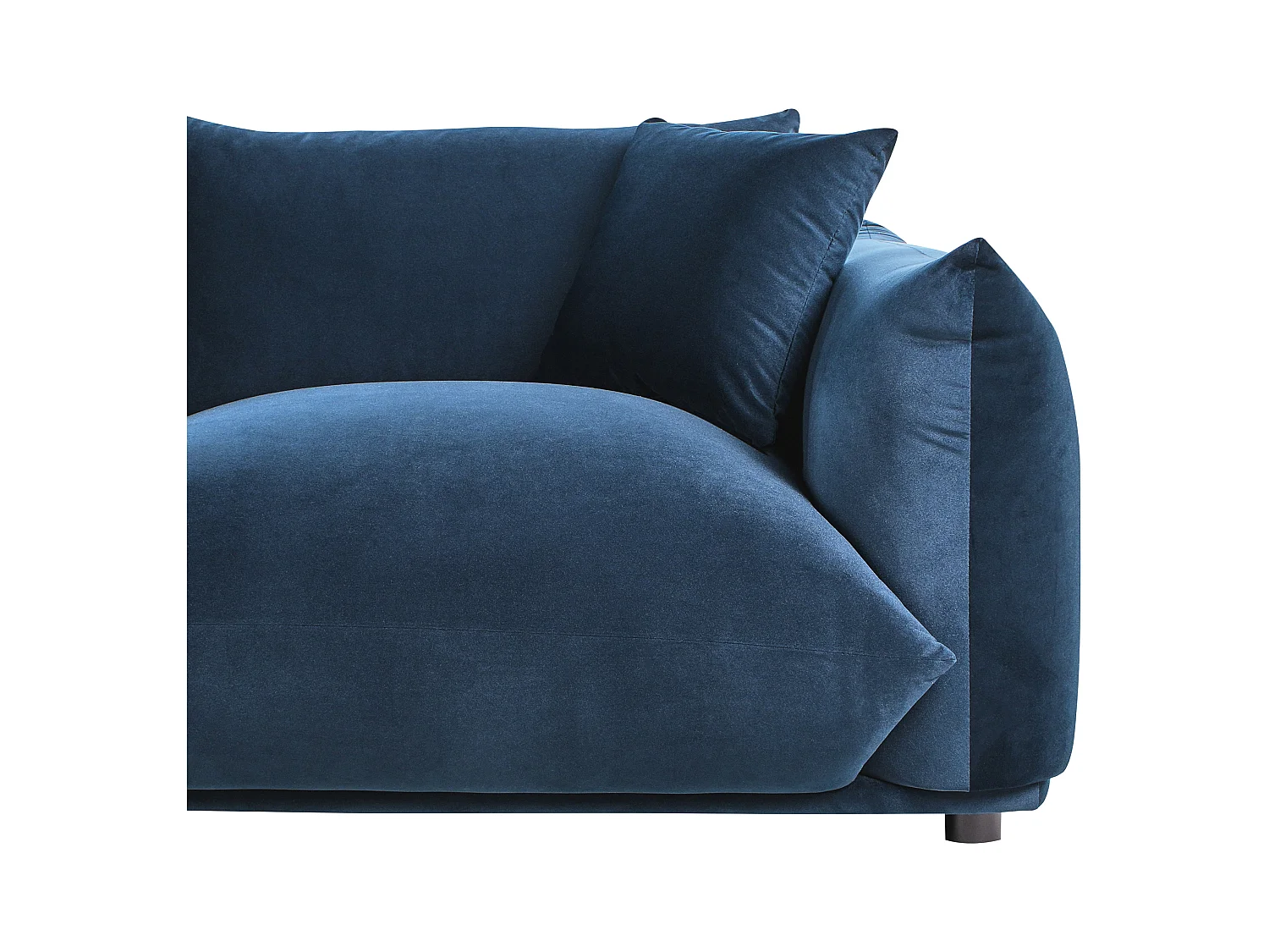 Sofa LUVOS Welur Ciemnoniebieski dla 3 osób