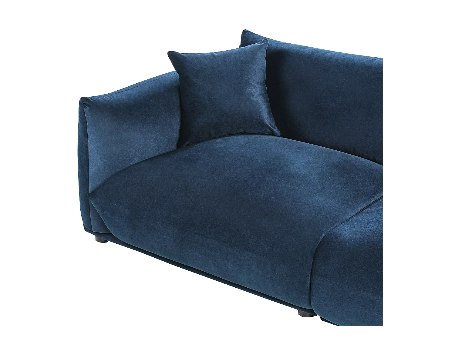 Sofa LUVOS Welur Ciemnoniebieski dla 3 osób