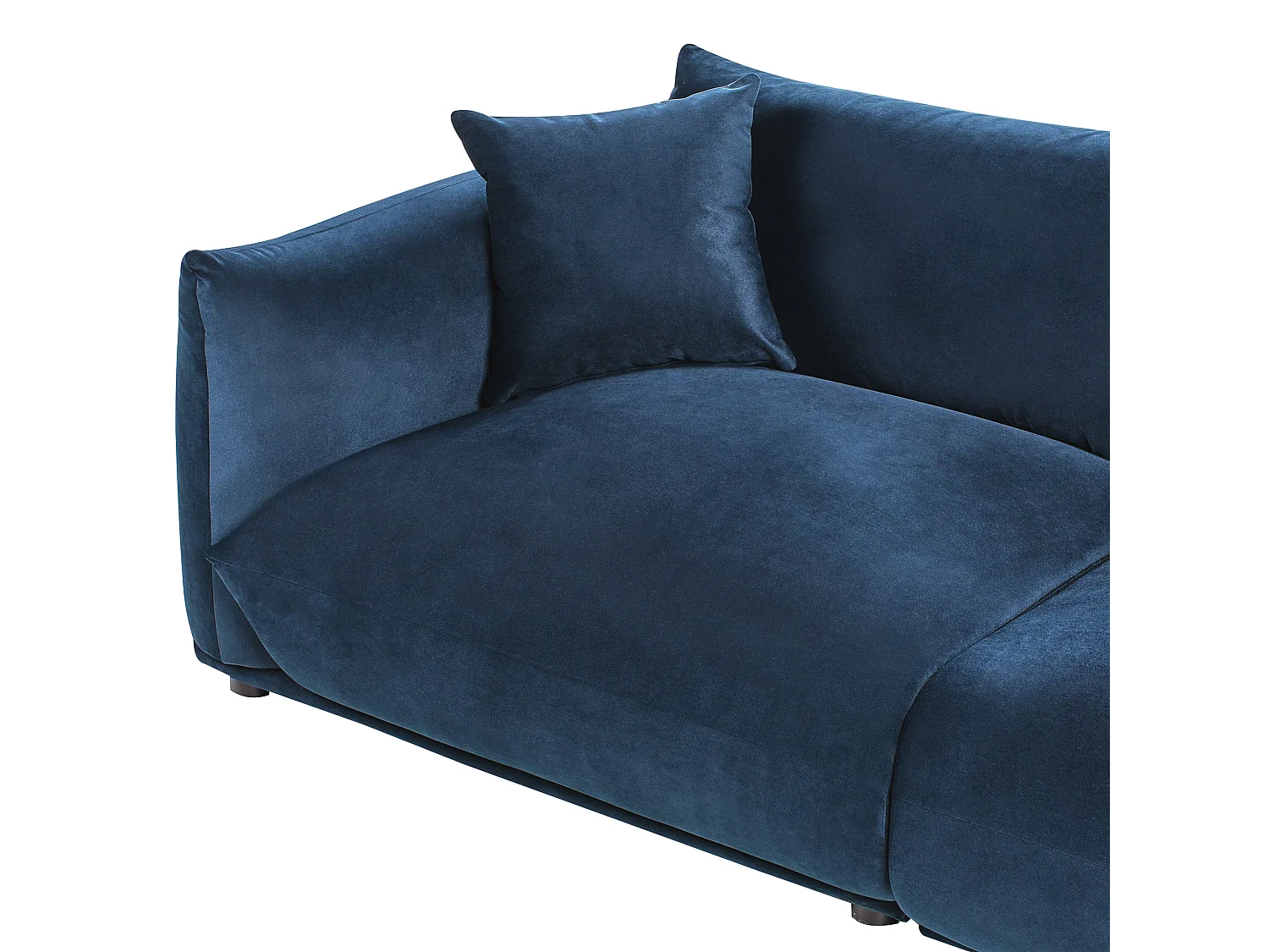 Sofa Samt dunkel blau für 3 Personen mit Kissen gepolstert Luvos