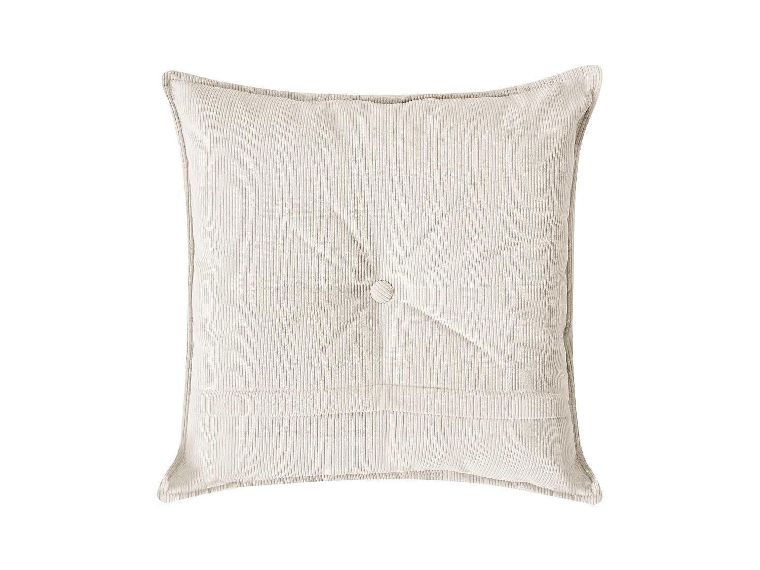 Canapé d'angle 3 places DOLVA Velours côtelé Blanc cassé Côté droit