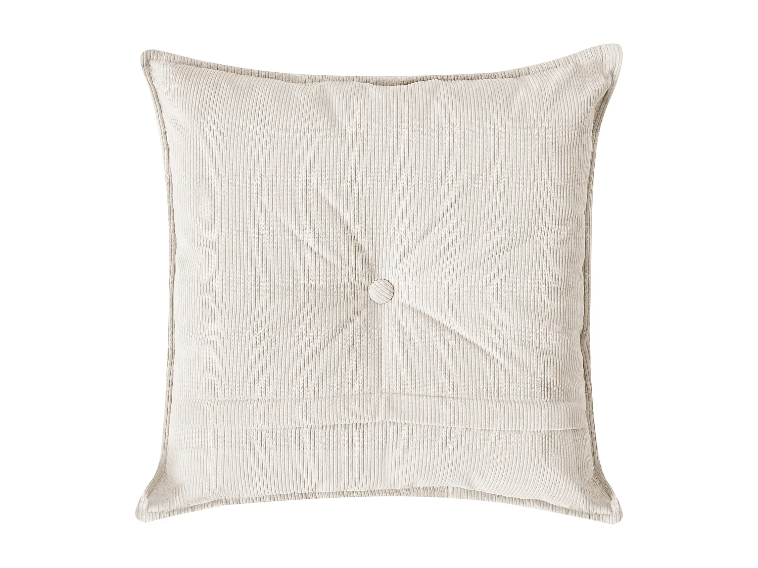 Ecksofa DOLVA Cord Cremeweiss 3-Sitzer rechtsseitig