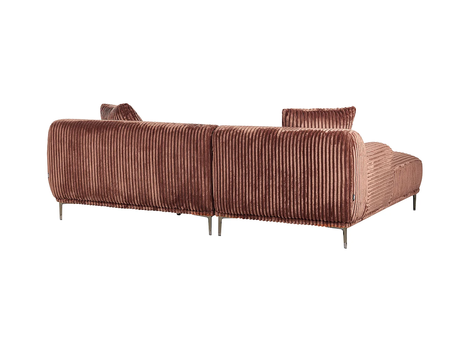 Canapé d'Angle à droite en Velours Côtelé 3 Places Marron Stenum