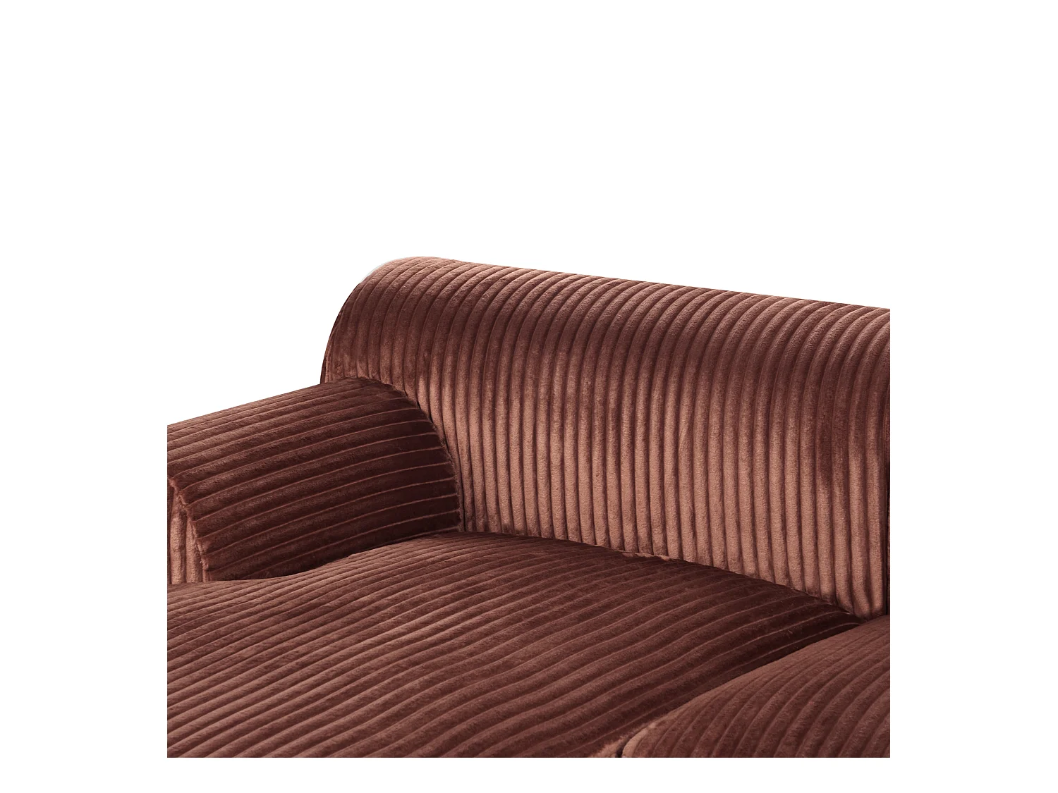 Canapé d'Angle à droite en Velours Côtelé 3 Places Marron Stenum