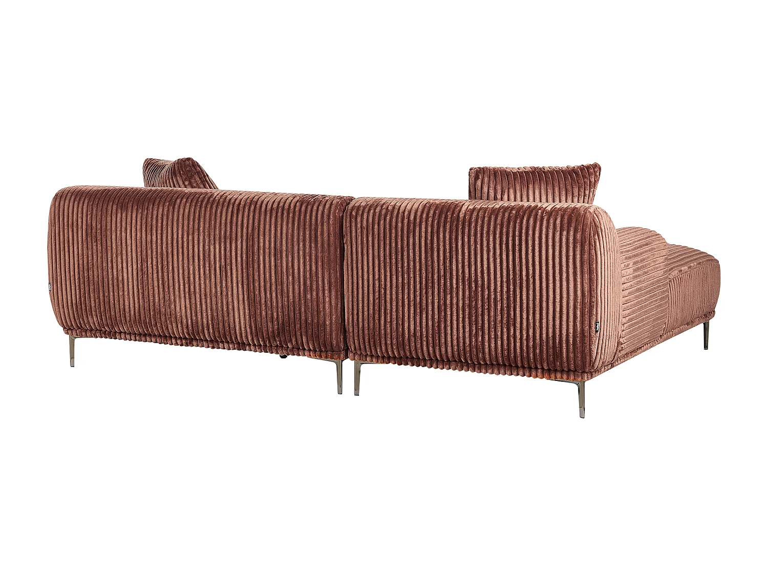 Ecksofa STENUM Cord Braun linksseitig