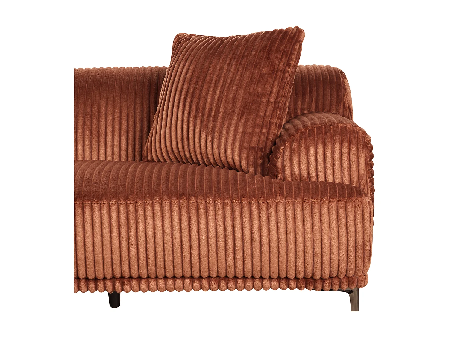 Ecksofa STENUM Cord Braun linksseitig