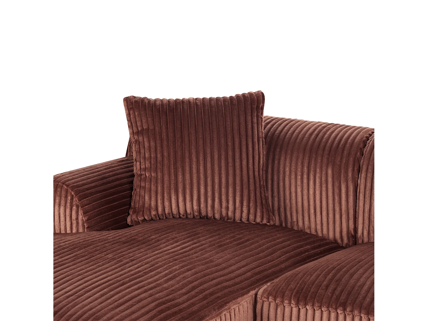 Ecksofa STENUM Cord Braun linksseitig