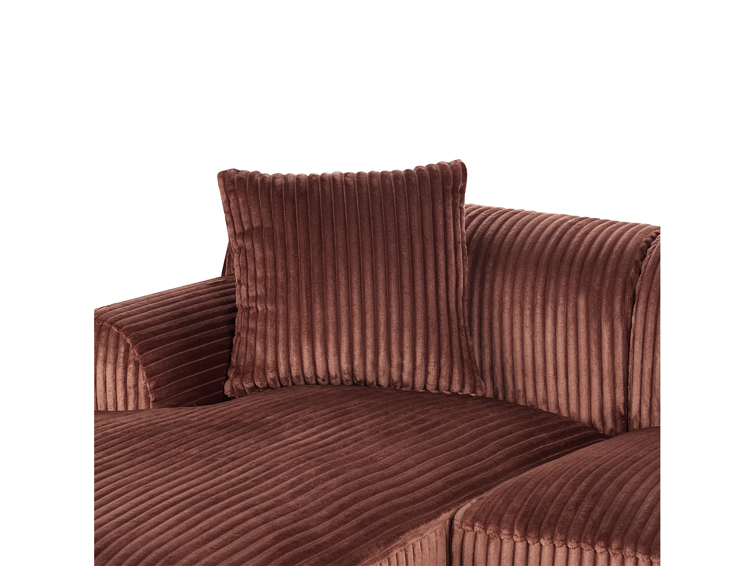 Canapé d\'Angle à droite en Velours Côtelé 3 Places Marron Stenum