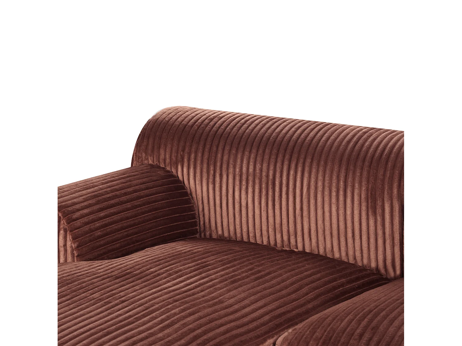 Canapé d\'Angle à droite en Velours Côtelé 3 Places Marron Stenum