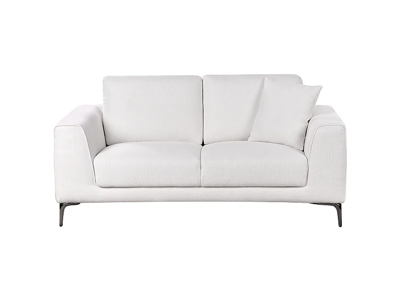 Polstersofa Stoff 2- Sitzer Bequemes Wohnzimmer Modern Weiß Reinen