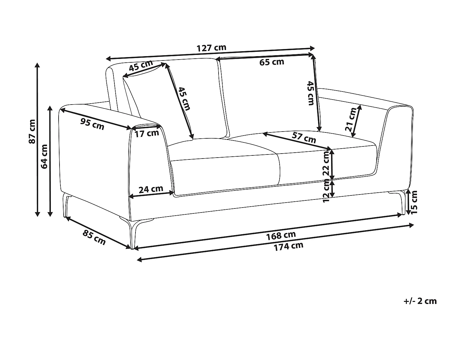 2 places REINEN Tissu Blanc