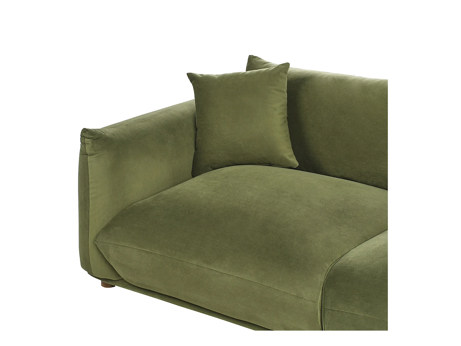 Sofa LUVOS Samtstoff Grün 3-Sitzer