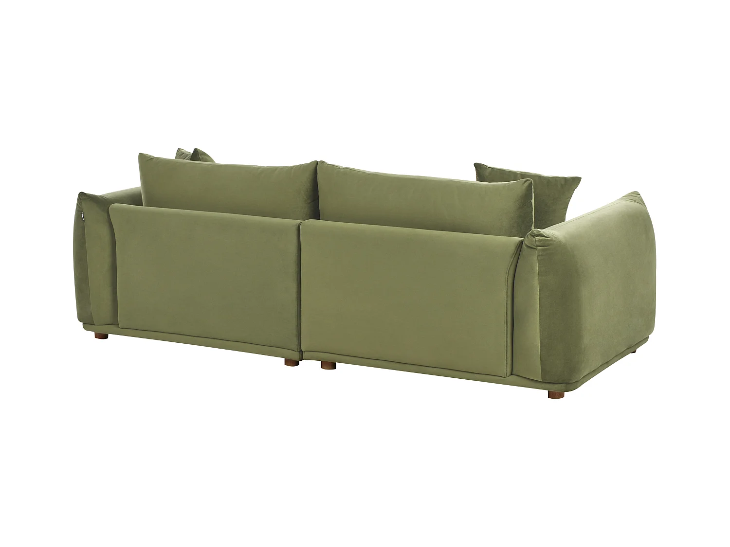 Sofa LUVOS Samtstoff Grün 3-Sitzer