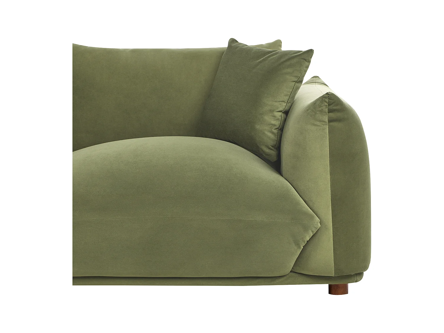 Sofa LUVOS Samtstoff Grün 3-Sitzer
