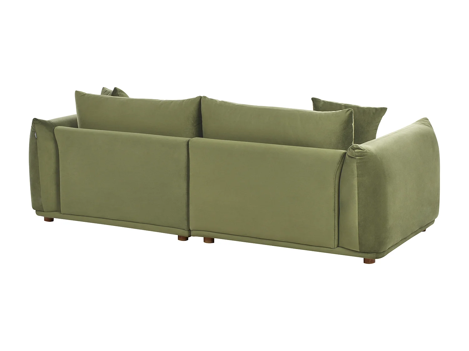 Sofa LUVOS Samtstoff Grün 3-Sitzer