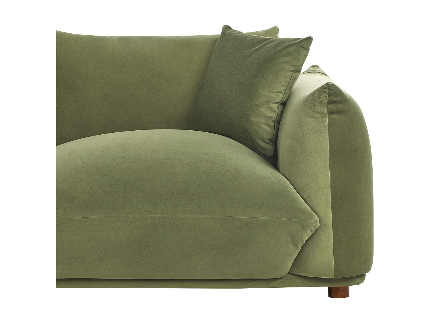 Sofa LUVOS Samtstoff Grün 3-Sitzer