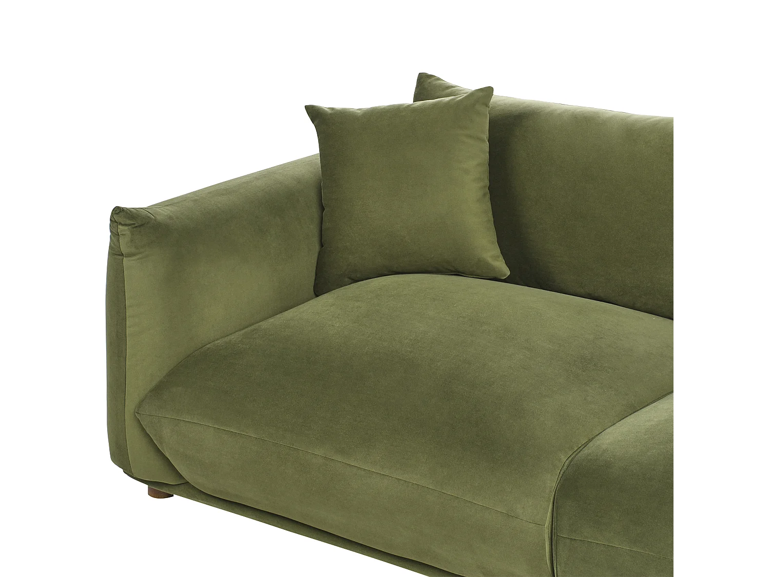 Sofa LUVOS Samtstoff Grün 3-Sitzer