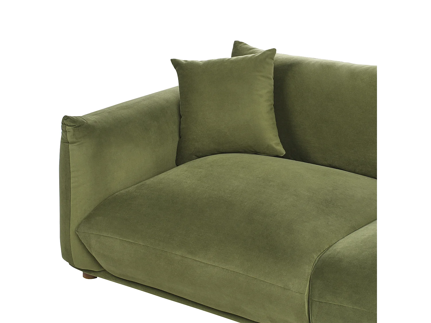 Sofa LUVOS Samtstoff Grün 3-Sitzer